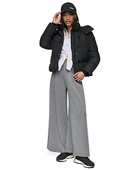 Dkny Women's Short Toggle Stand Collar Puffer Coat