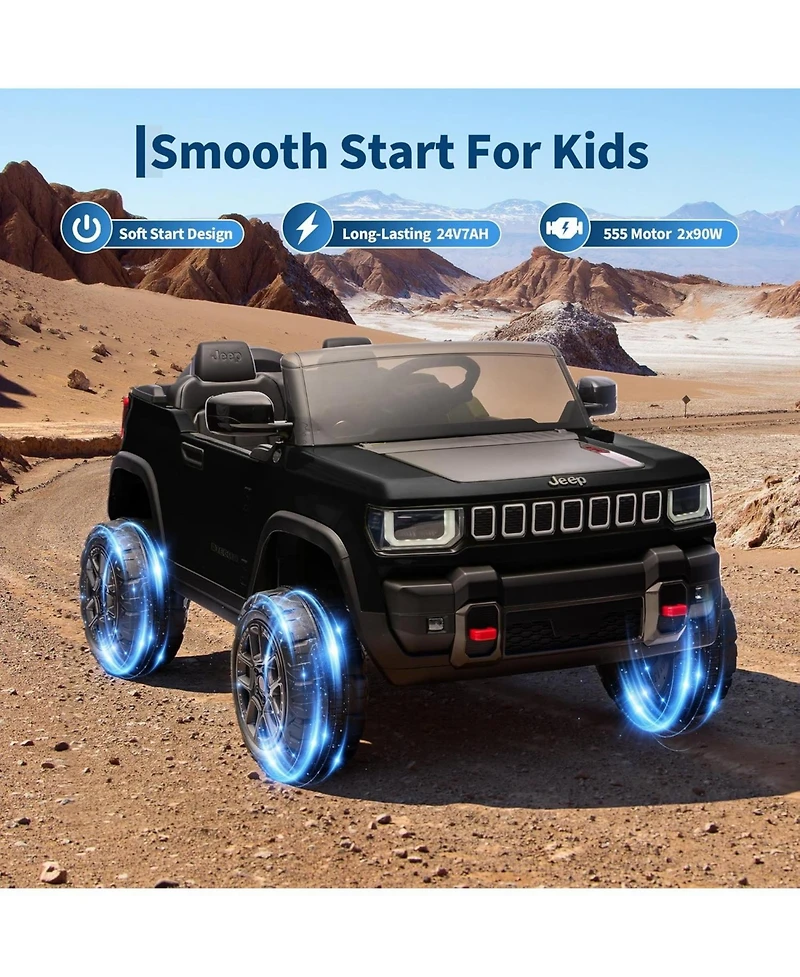 homfan 41.7 x 27.2 13.8 Inch Kids Electric Ride On Car Licensed 24V 2 Seater with Remote Control for Outdoor Play