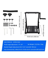 homfan 27.6in Foldable Racing Wheel Stand for G29 G920, Heavy Duty Steering Wheel Cockpit for Xbox PlayStation Pc Racing Simulator Games, Carbon Steel