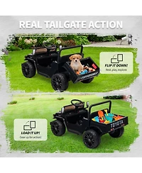 homfan 44.5x24.8x22.4 Licensed Toyota Pickup 12V Kids Battery Powered Ride-On, Remote Control, Music and Led Lights, Outdoor Play