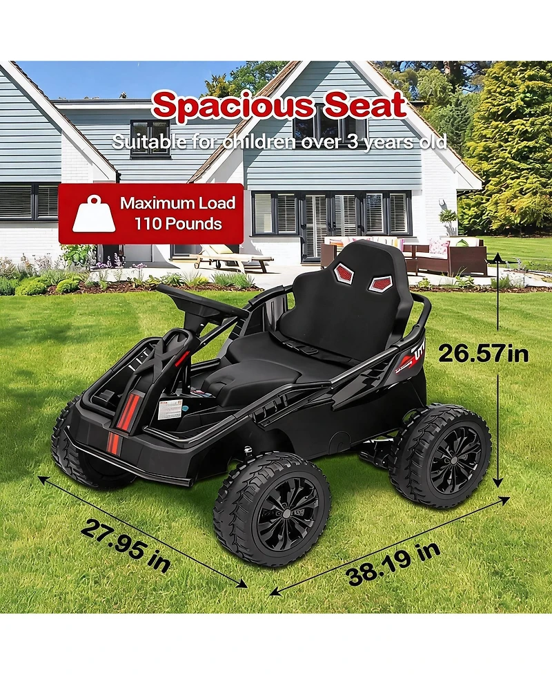homfan 24V 4x4 Electric Ride-On Utv Ages 3-8 - Dual 12V Batteries, 4x85W Motors, Metal Frame