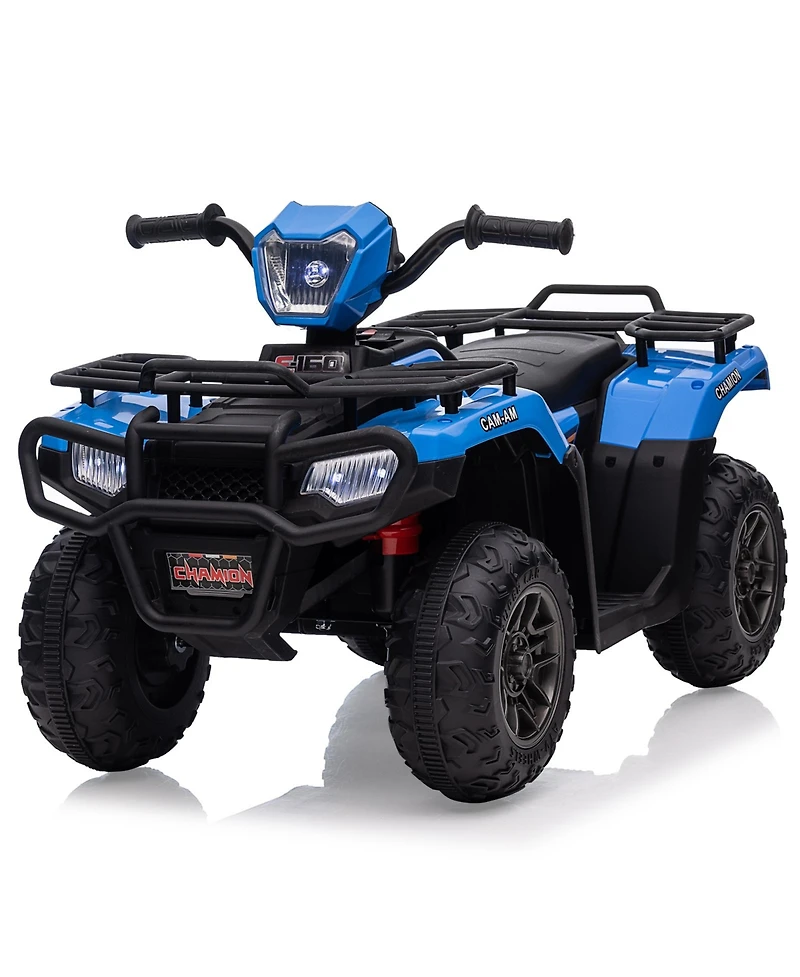 homfan 12v Electric Kids Ride On Atv, Battery Powered 4 Wheeler Car with Led Lights for Toddlers Ages 2.5 to 6 Years