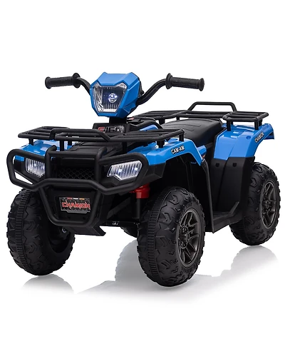 homfan 12v Electric Kids Ride On Atv, Battery Powered 4 Wheeler Car with Led Lights for Toddlers Ages 2.5 to 6 Years