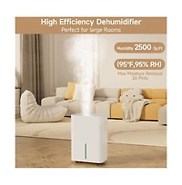 Topteng 25-Pint Dehumidifier with Drain Hose - Covers 2500 sq ft, Auto Shut Off