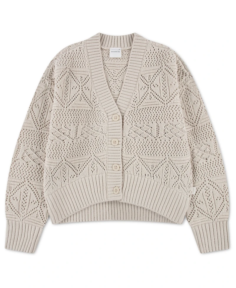 abercrombie kids Girls' 5-16 Pointelle Tie-Front Cardigan