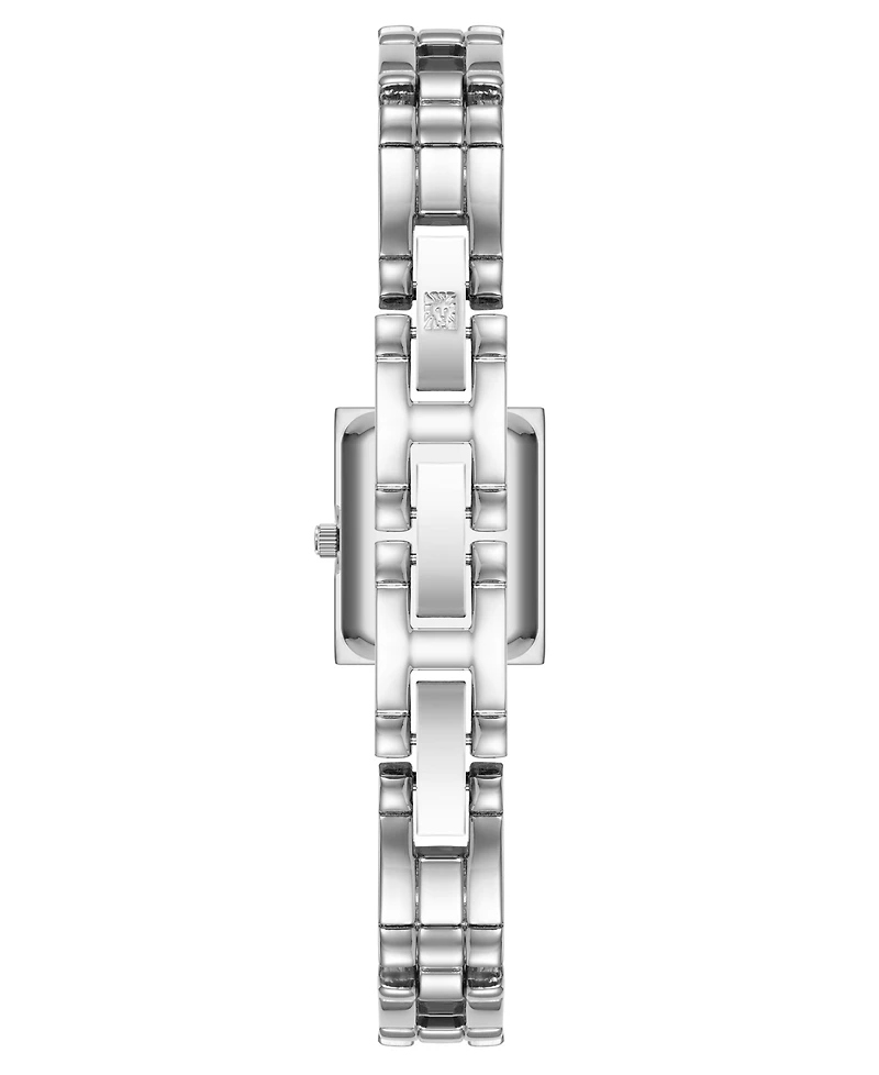 Anne Klein Women's Quartz Rectangle Silver-Tone Alloy Metal Bracelet Watch 28mm x 16.3mm