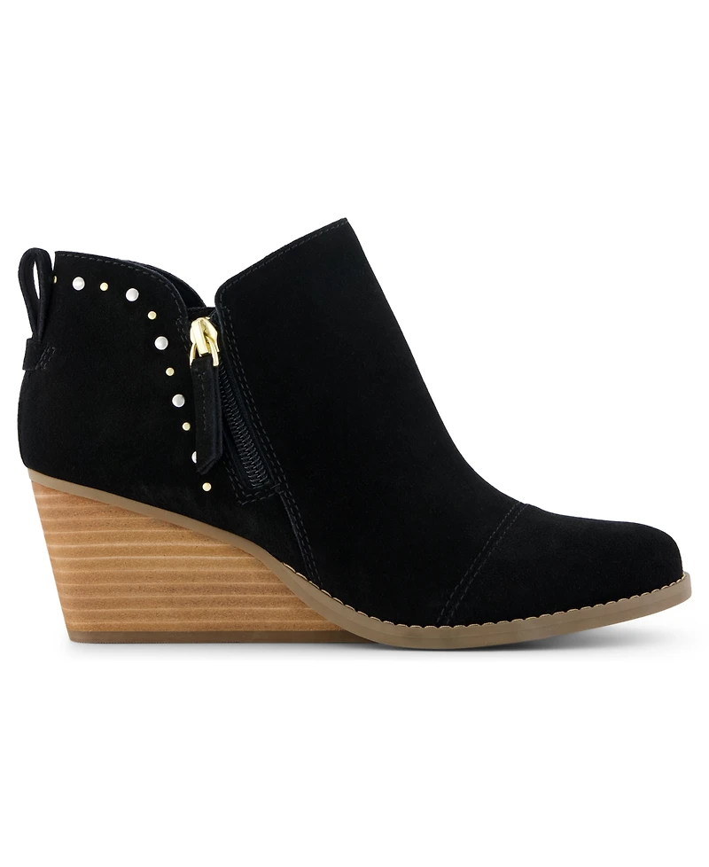 Toms Women's Goldie Zipper Wedge Booties