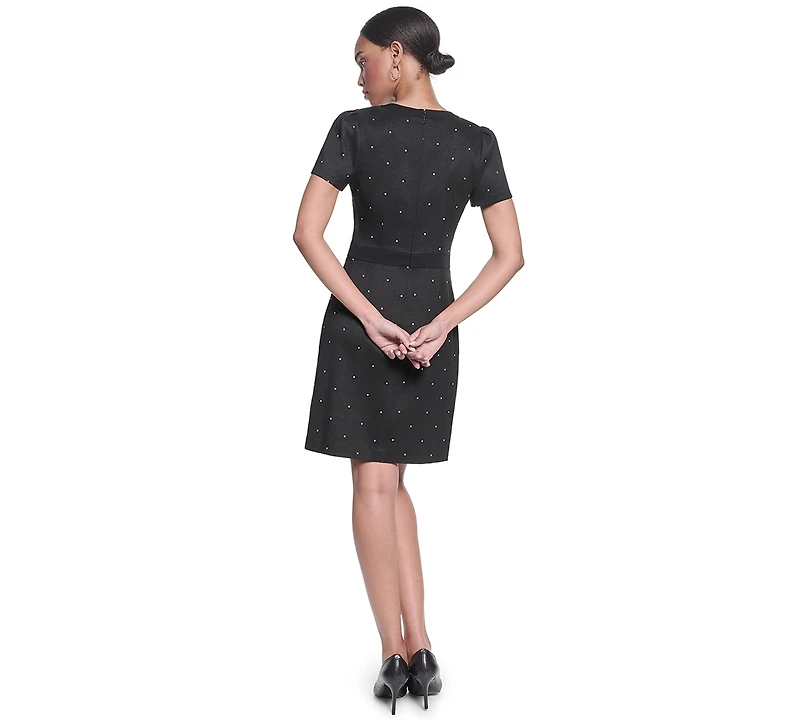 Karl Lagerfeld Paris Women's Mini Polka Dot Sheath Short Dress
