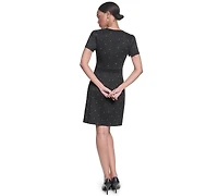 Karl Lagerfeld Paris Women's Mini Polka Dot Sheath Short Dress