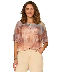 Democracy Women's Printed Scoop Neck Knit Top