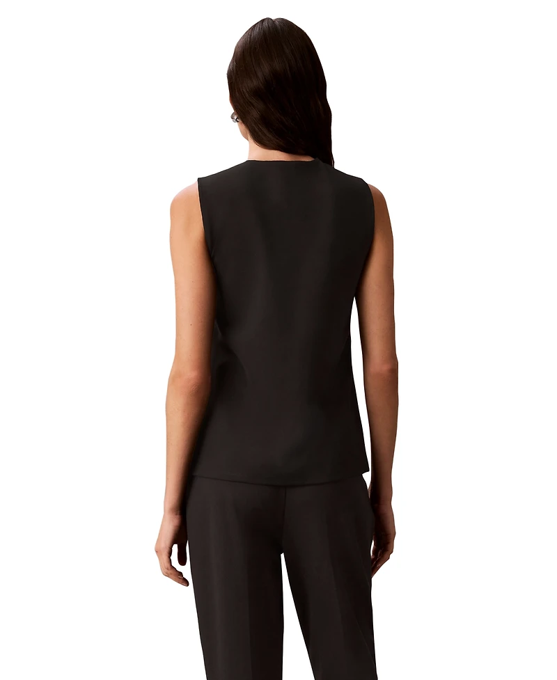 Calvin Klein Women's V-Neck Banded Shell Top
