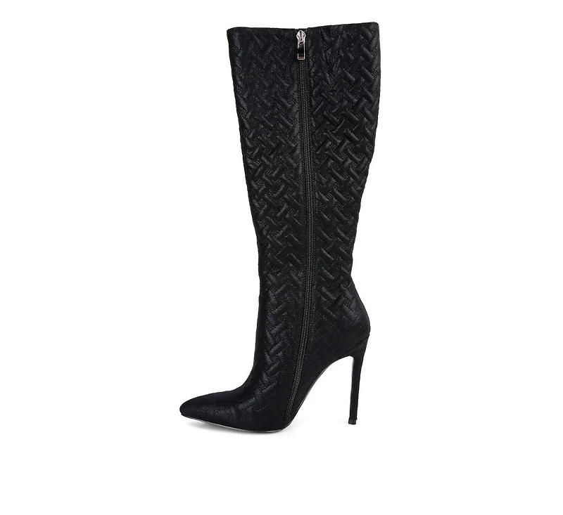 Tinkles Embossed High Heeled Calf Boots