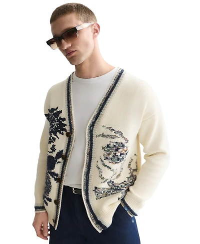 Scotch & Soda Men's Cotton-Blend Dropped Shoulder Cardigan