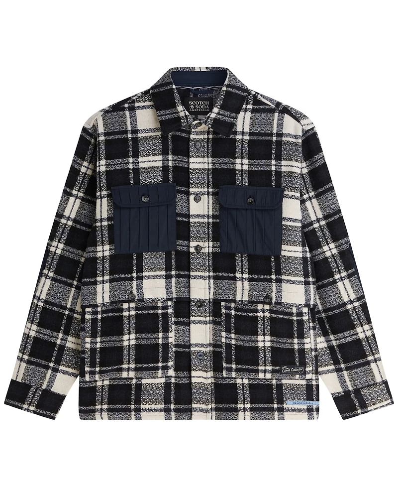 Scotch & Soda Men's Patchwork Relaxed-Fit Overshirt