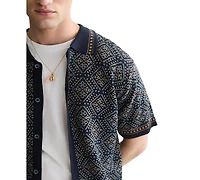 Scotch & Soda Men's Jacquard Knitted Short-Sleeve Shirt