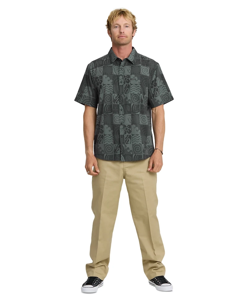 Quiksilver Men's Earth Geo Classic Stretch Ultraviolet Protection Factor Shirt
