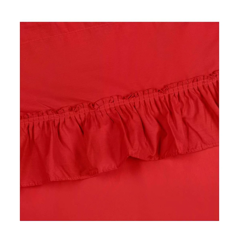 Ellis Stacey 1.5" Rod Pocket High Quality Fabric Solid Color Window Ruffled Filler Valance