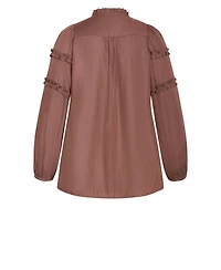 City Chic Women's Drama Queen Long Sleeve Shirt
