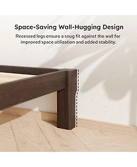 Flexipot Kana Japanese Joinery Solid Wood Platform Bed Frame with Slat Support