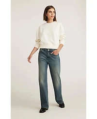 Mavi Jeans Women's Taylor High Rise Straight Leg Mid Used Gold Premium