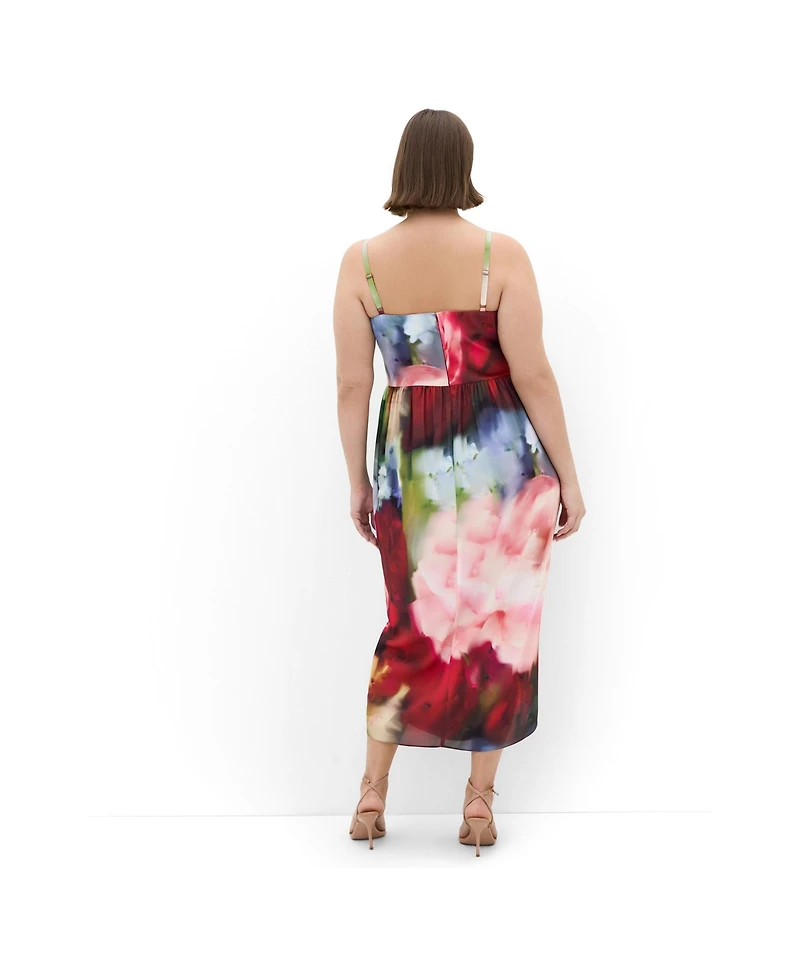 City Chic Women's Sassy Floral Print Tulip Midi Dress