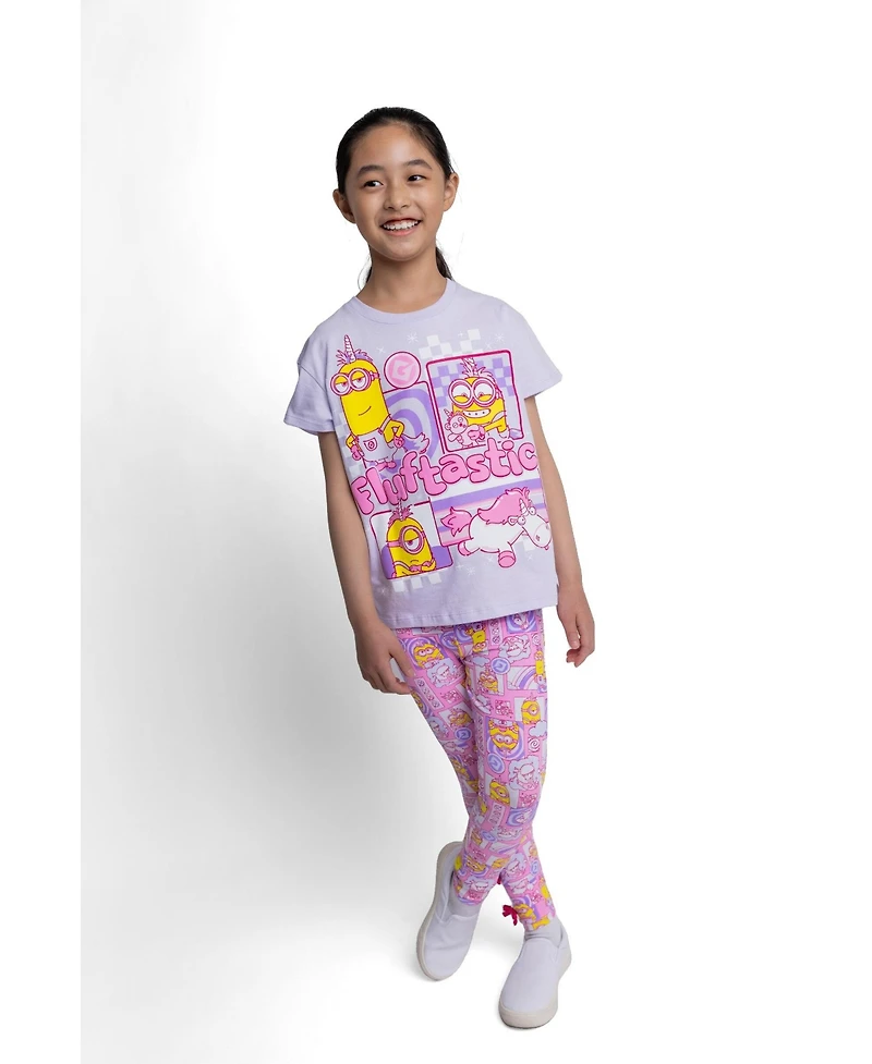 Minions Girl's (5-12) Two-Piece T-Shirt and Leggings Set