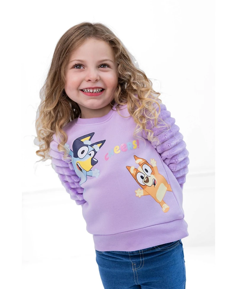 Bluey Girls Bingo Fleece Fur Sweatshirt
