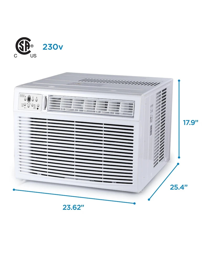 Black+Decker Window or Through The Wall Air Conditioner 18000 Btu, Ac Window Unit Cools Up to 1000 Square Feet, Window Ac Unit with Remote Control, 3