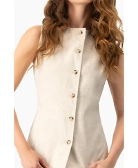 Ivonne Women's Linen Tailored Vest