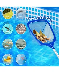 Xdovet Pool Skimmer Net Telescopic Pole Fine Mesh Aluminum Handle