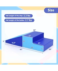 Slickblue Kids 2-Piece Foam Play Set Slide and Step Climbing Blocks