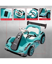 homfan Electric Go Kart Ride-On Racing Car, Dual Motors, Remote Control, Safety Belt, Led Headlights, Music, Standard Test Method Certified