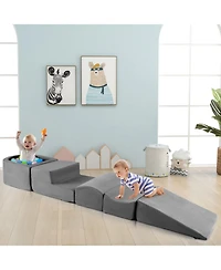 Slickblue 5-Piece Climb and Crawl Playset with Ball Pit for Kids