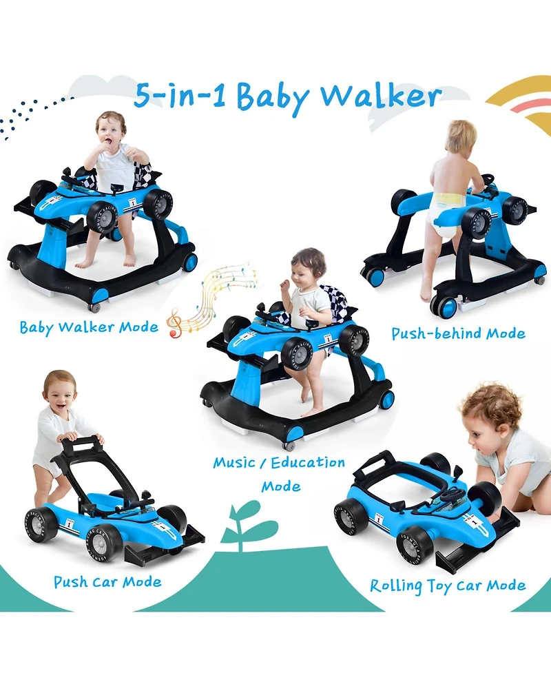 Slickblue Baby Walker 5-in-1 Design with Adjustable Height and Speed Control