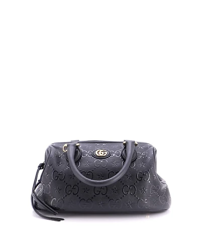 Pre-Owned Gucci Small Star Shoulder Bag Gg Embossed Leather