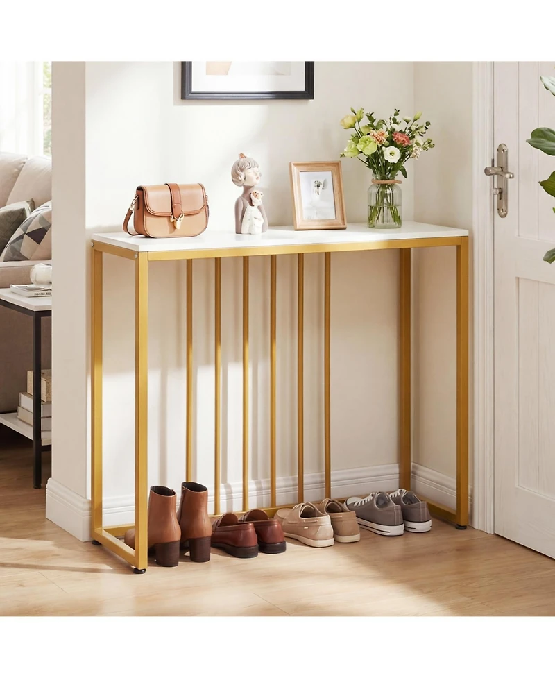 Slickblue Modern 39-Inch Console Table with Charging Station and Storage