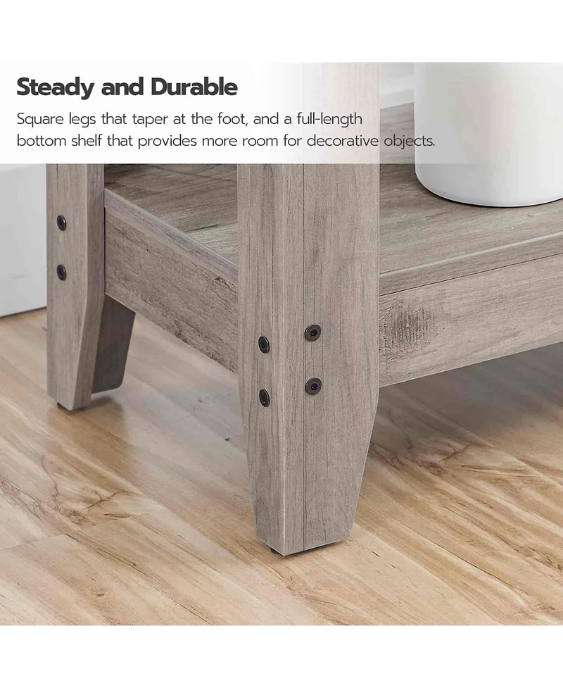 Slickblue Farmhouse Entryway Console Table 47.2" with Power Outlets and Usb Charging