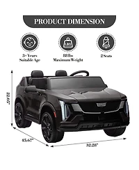 homfan 2-Seater Licensed luxury Suv Ride-On Truck, Remote Control, Spring Suspension, Led Lights, Music