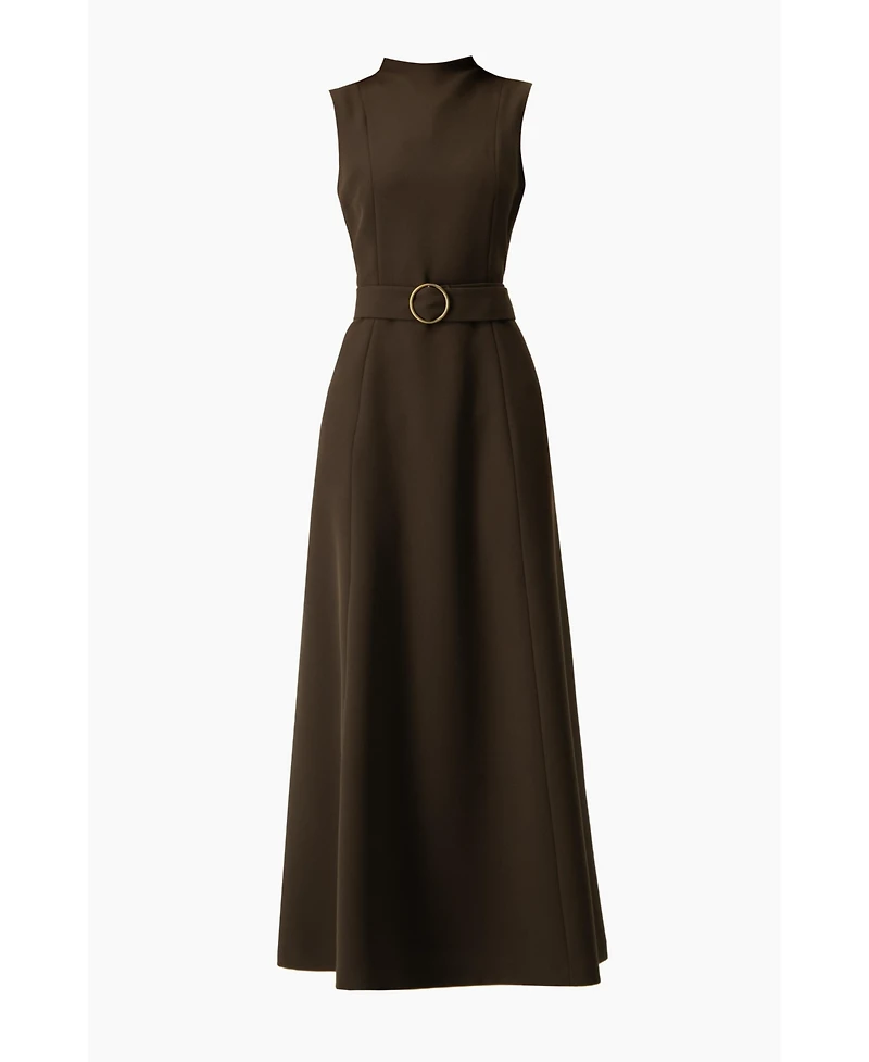 Ivonne Women's Sleeveless Belted A-Line Maxi Dress with Ring Buckle
