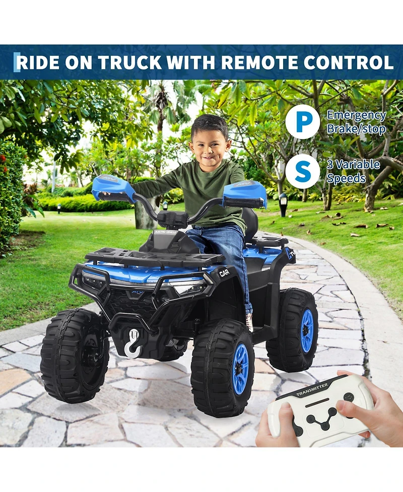 homfan Electric Kids Atv 4-Wheeler Ride-On Car for Ages 3-8