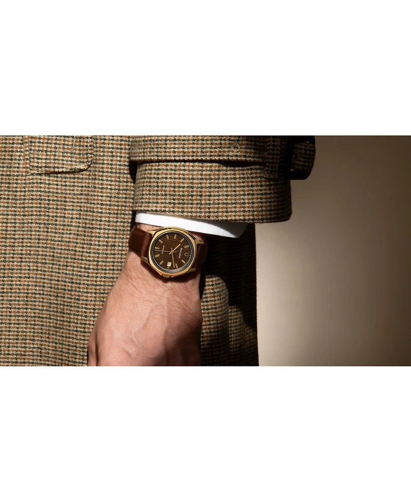 Bulova Men's Tony Bennett Nyc Brown Leather Strap Watch 32mm