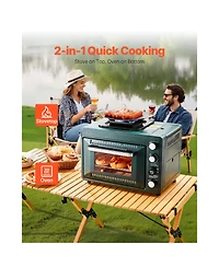 Vevor Outdoor Oven 2-in-1 Portable Gas Camping Stove Oven Combo Adjustable Fire