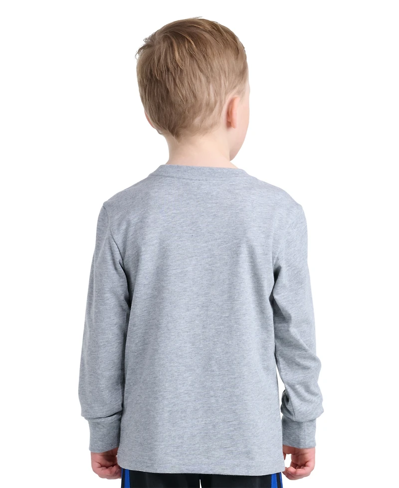 adidas Boys' 2T-7 Long-Sleeve Sport Graphic Heather T-Shirt