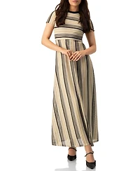 Ivonne Women's Chevron Stripe Crochet Knit Maxi Dress