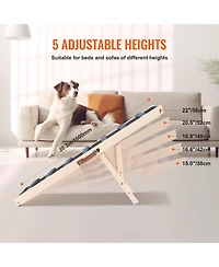 Vevor Dog Ramp Folding Pet Ramp 39.3" Long Ramp 15"-22" Adjustable Height