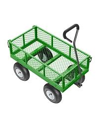 Vevor Steel Garden Cart 680lb Capacity Heavy Duty Yard Wagon Utility Cart 10in Tires