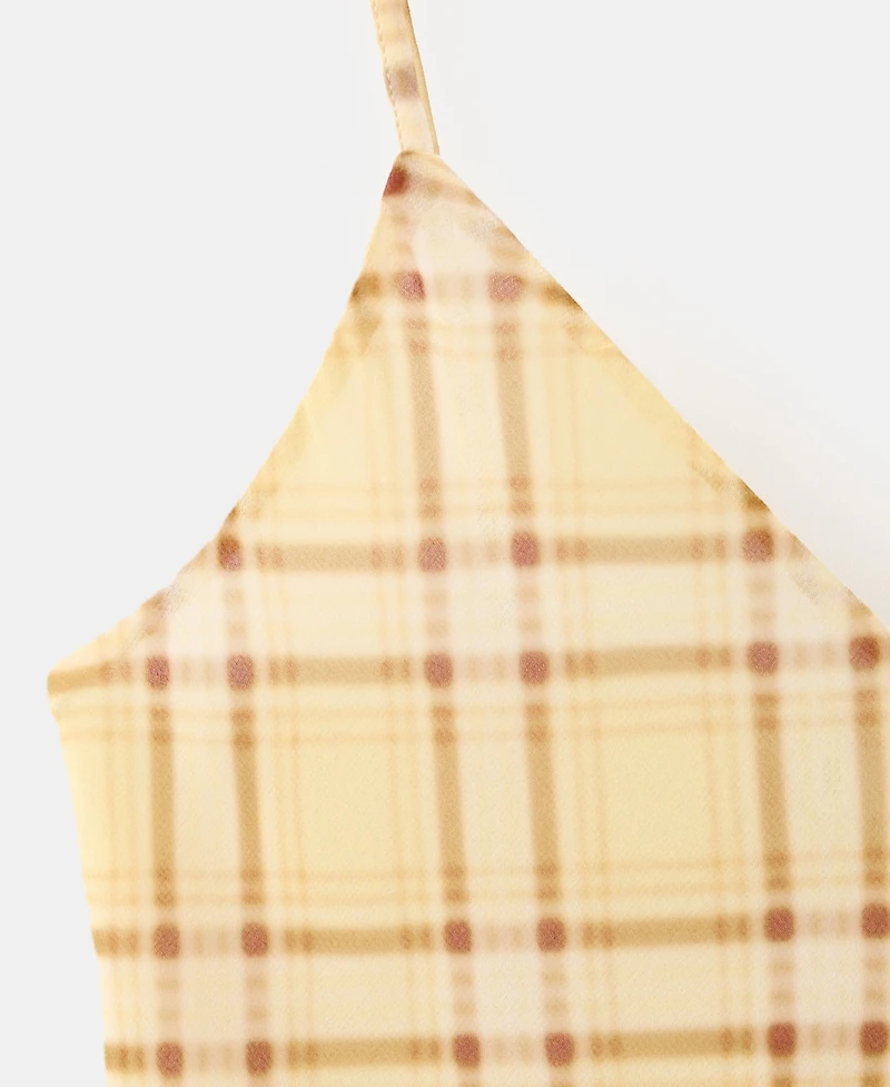 Mango Women's Check Asymmetrical Dress