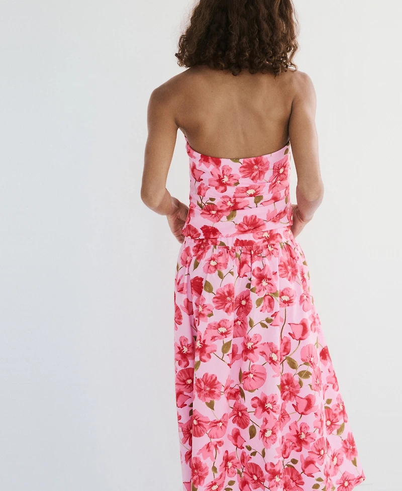 Mango Women's Floral Halter-Neck Top