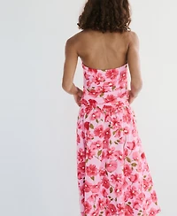 Mango Women's Floral Halter-Neck Top