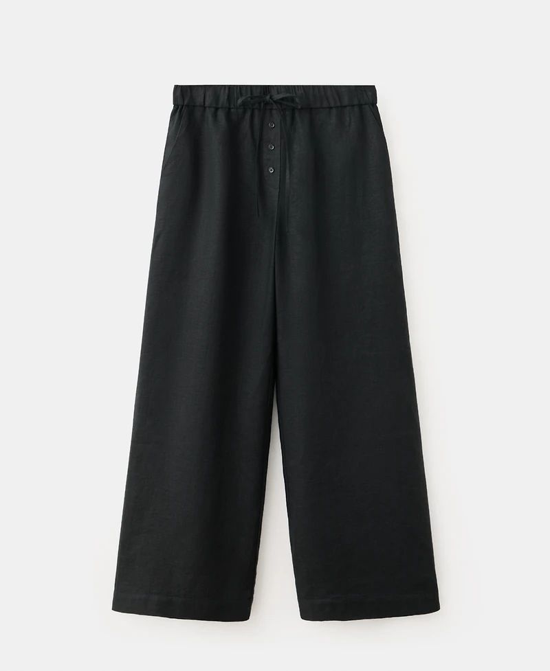 Mango Women's Wide-Leg Linen Pants